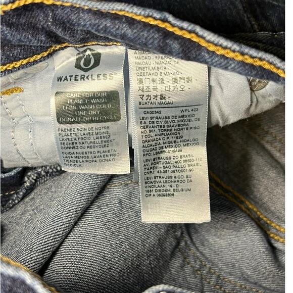 Levis Jeans Womens 24 (24x31) Blue Premium 70s High Rise Slim Straight Dark Wash - Picture 5 of 9